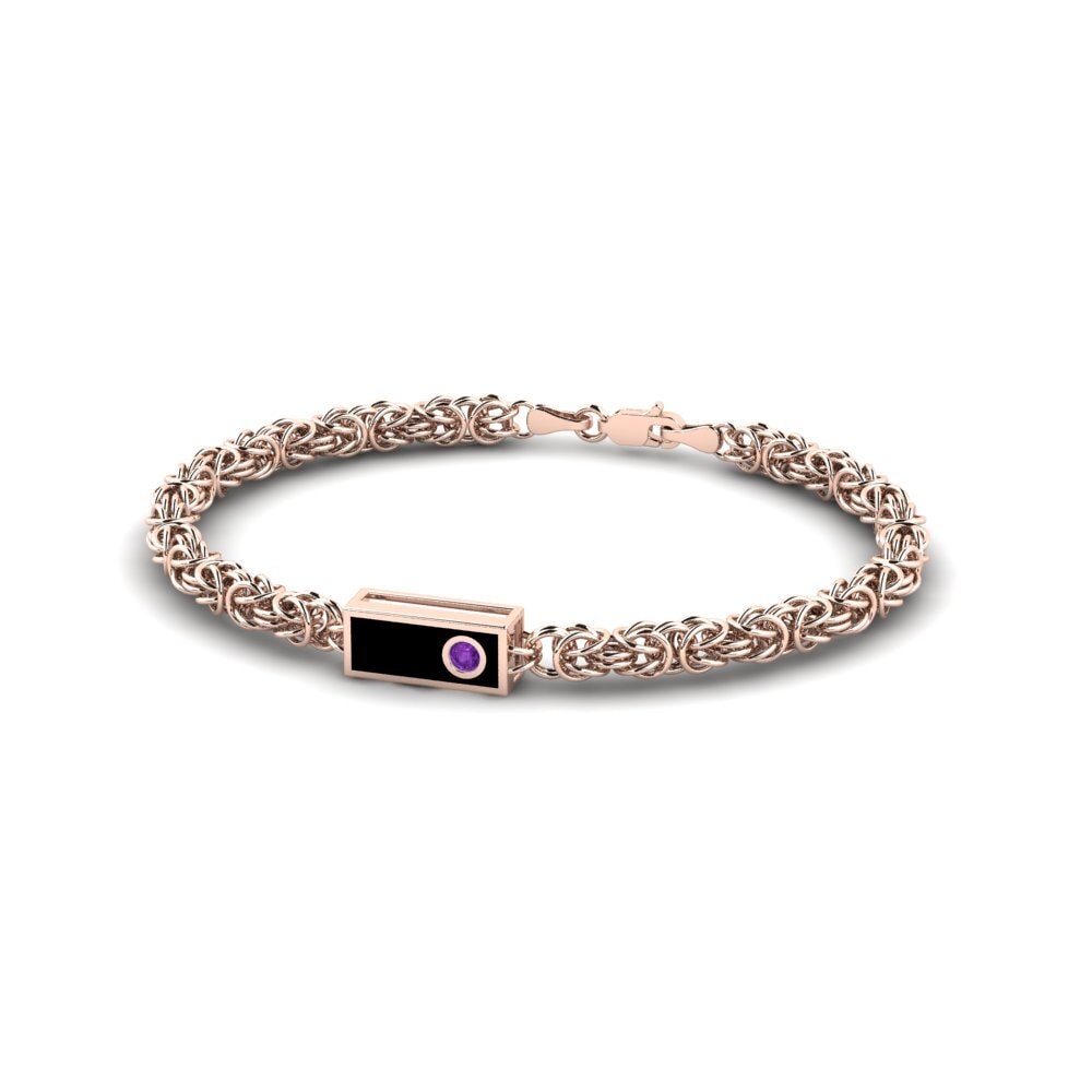 Chain Amethyst 14ct Rose Gold Bracelets