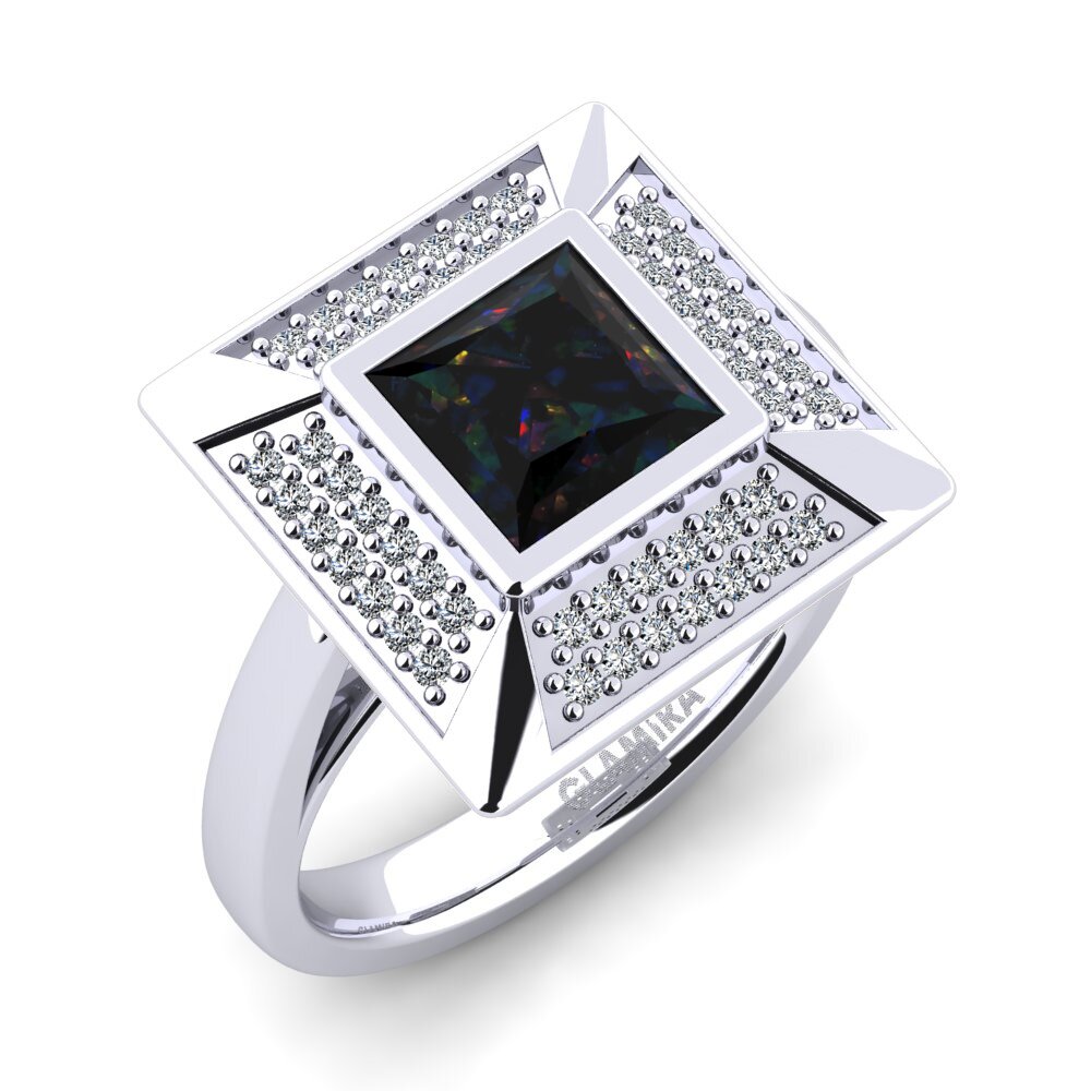 Black Opal Engagement Ring Meladia