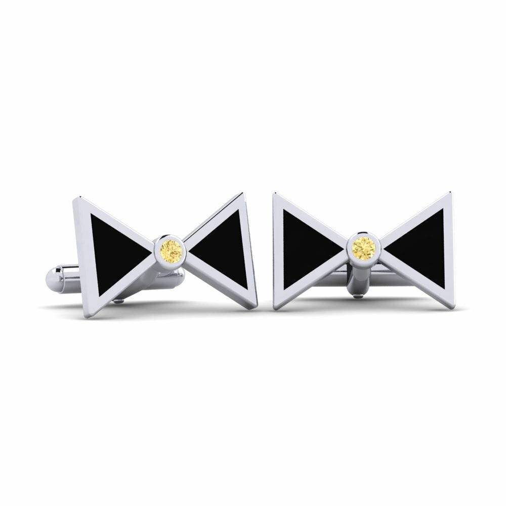 Bouton de manchette Melde Diamant Jaune