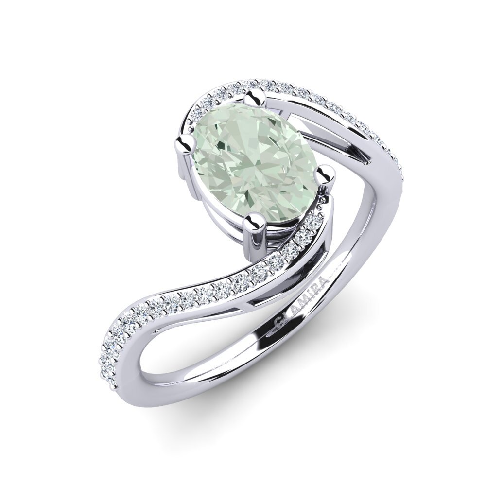 Améthyste Verte Bague de fiançailles Melisent