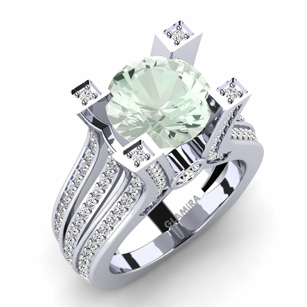 Green Amethyst Engagement Ring Melita