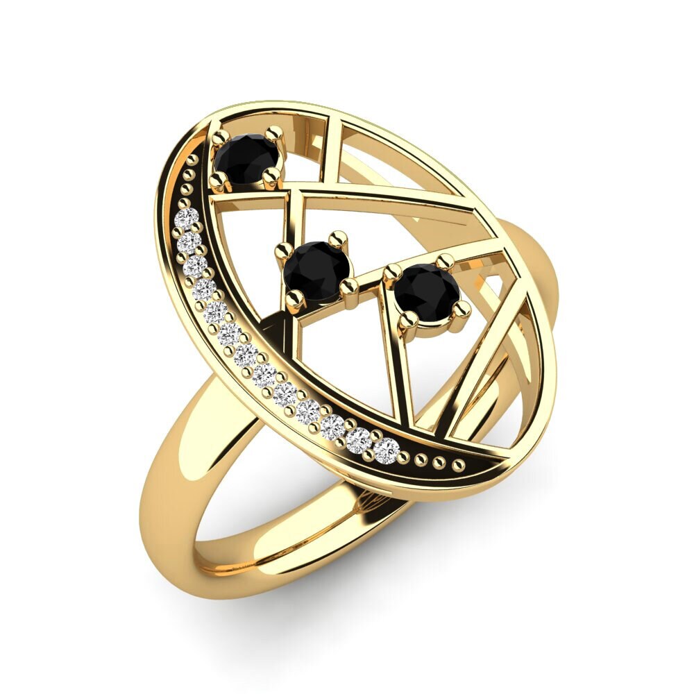 Schwarzer Onyx Ring Melpomene