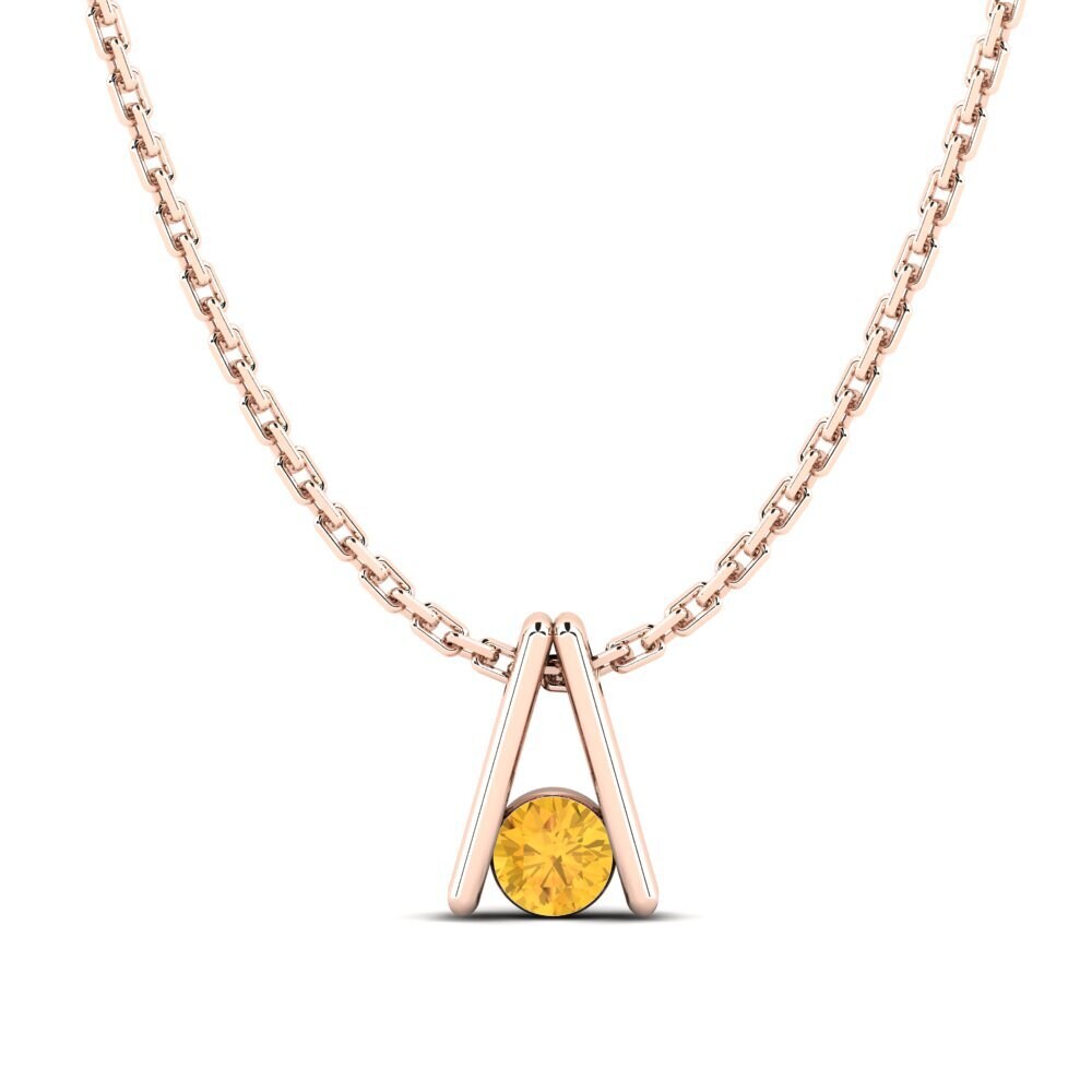 14k Oro Rosa Citrino Collar de Mujer Melsa