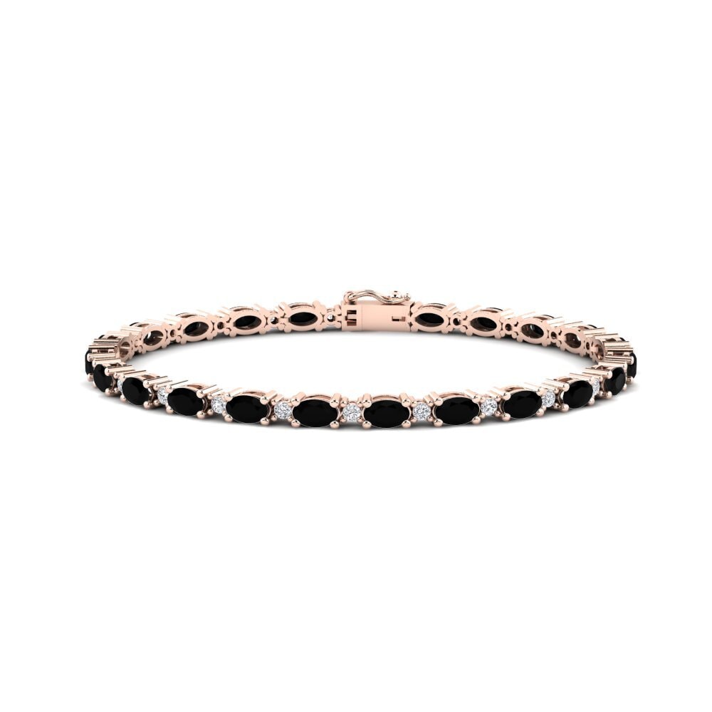 9ct Rose Gold Black Diamond Women's Bracelet Melva