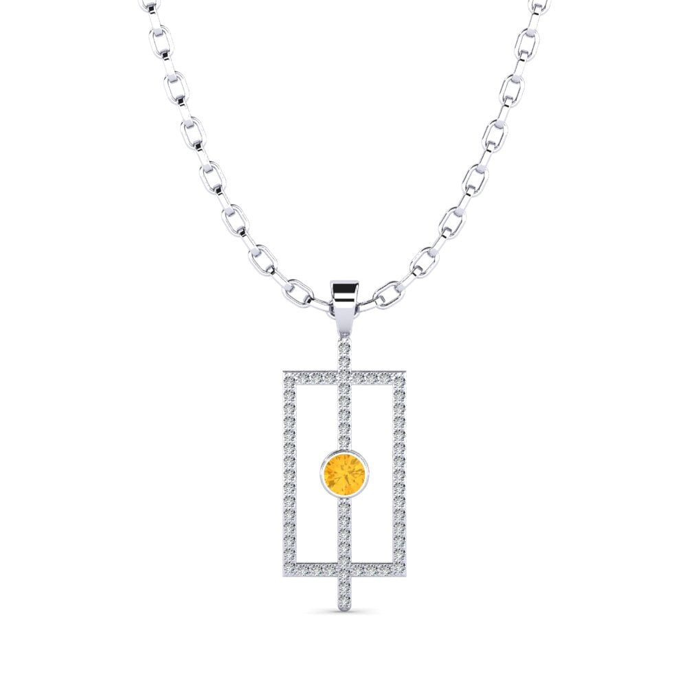 950 Palladium Citrine Men's Pendant Alfhild