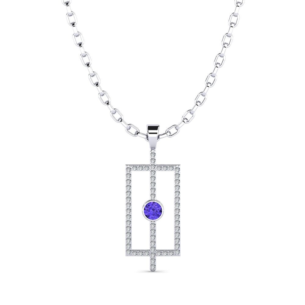 14ct White Gold Tanzanite Men's Pendant Alfhild