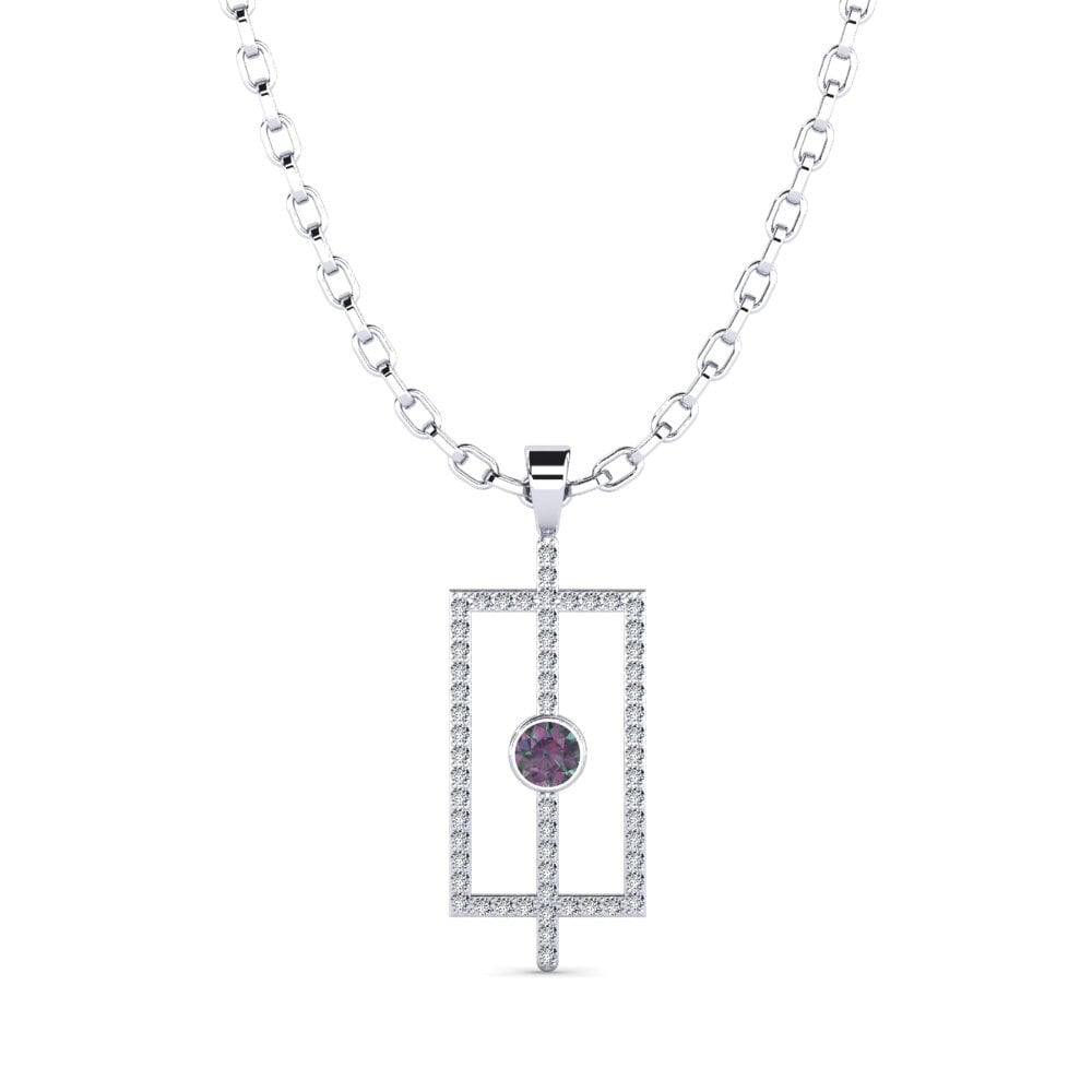 14ct White Gold Mystic Topaz Men's Pendant Alfhild
