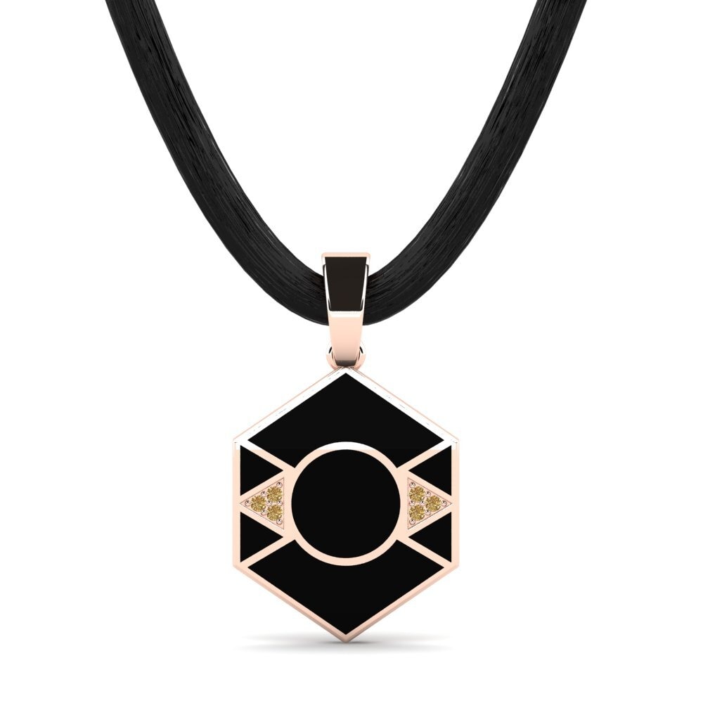 Rotgold 585 Brauner Diamant Herren-Anhänger Antoninane