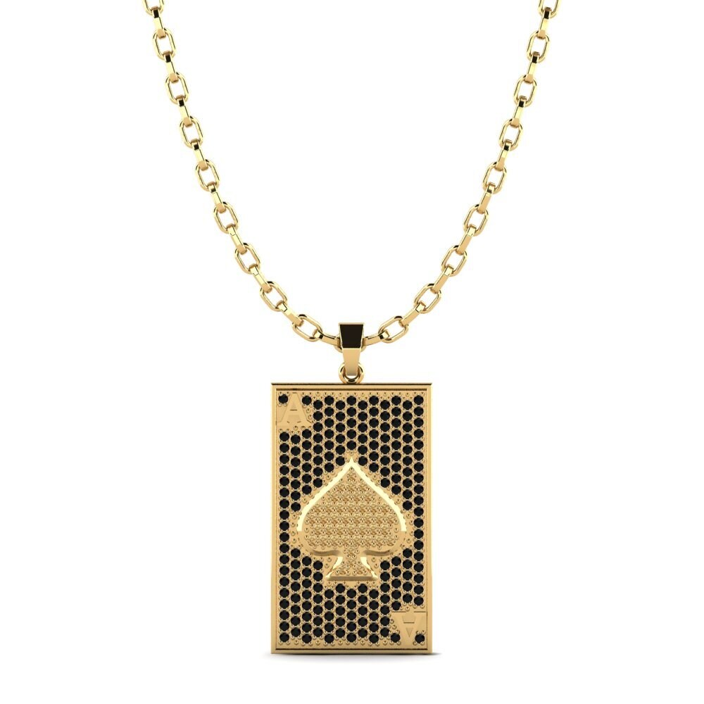 Or Jaune 585 Diamant Brun Pendentif pour homme Balfour