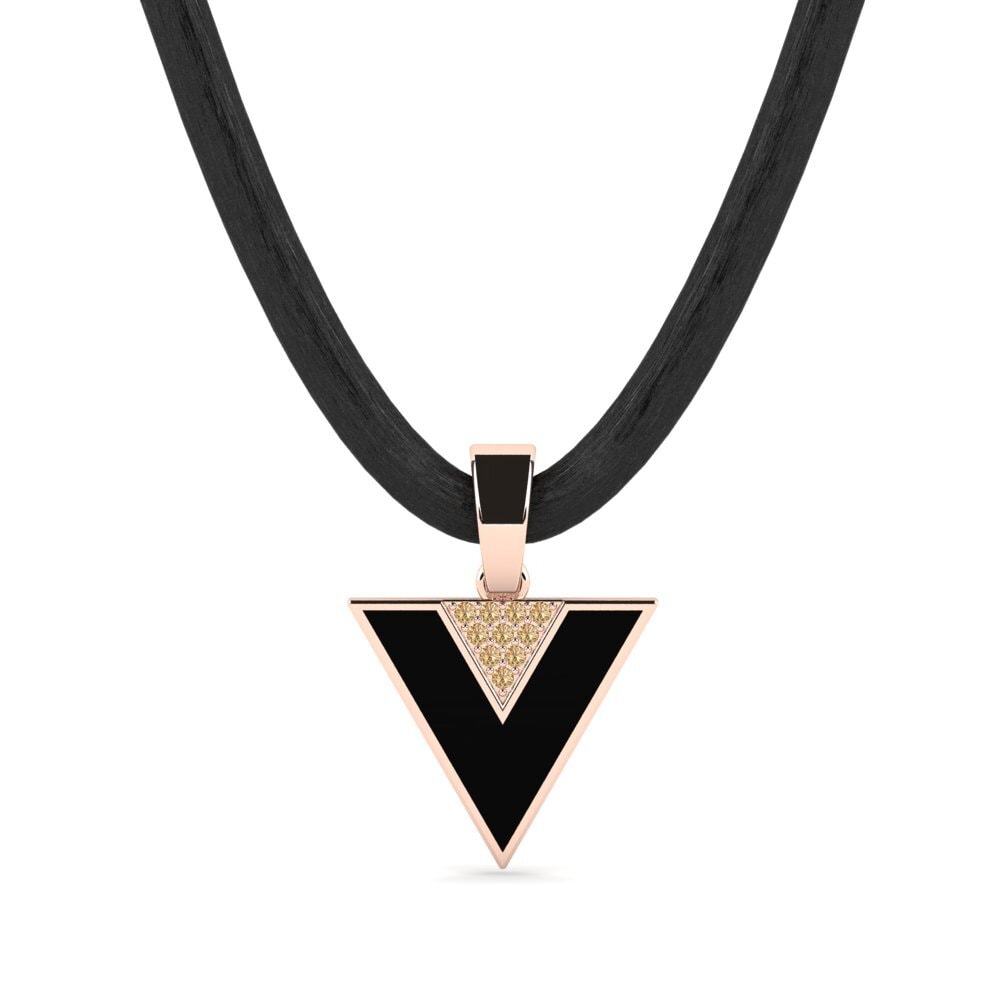 Rotgold 585 Brauner Diamant Herren-Anhänger Base