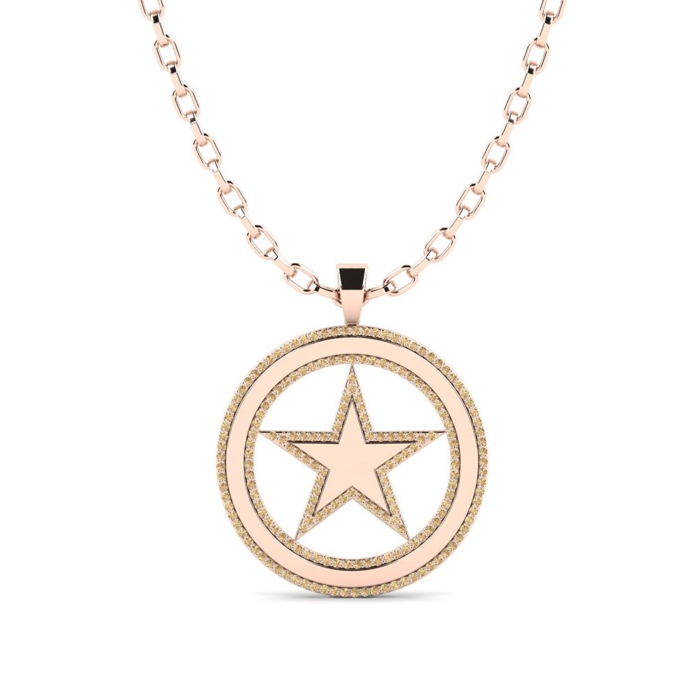 Rotgold 585 Brauner Diamant Herren-Anhänger Batraz