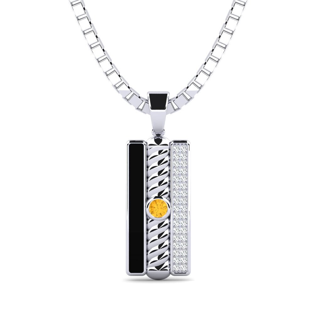 950 Palladium Citrine Men's Pendant Carburora
