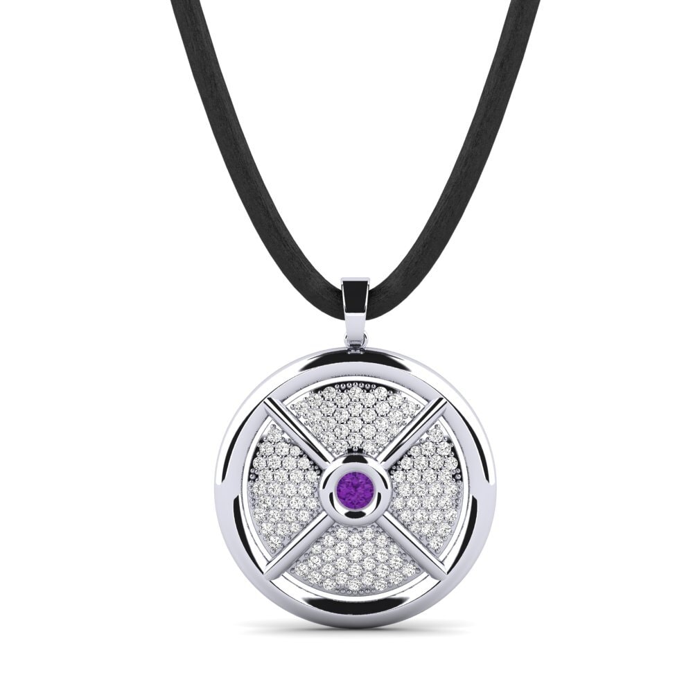 Weißgold 375 Amethyst Herren-Anhänger Chiraz