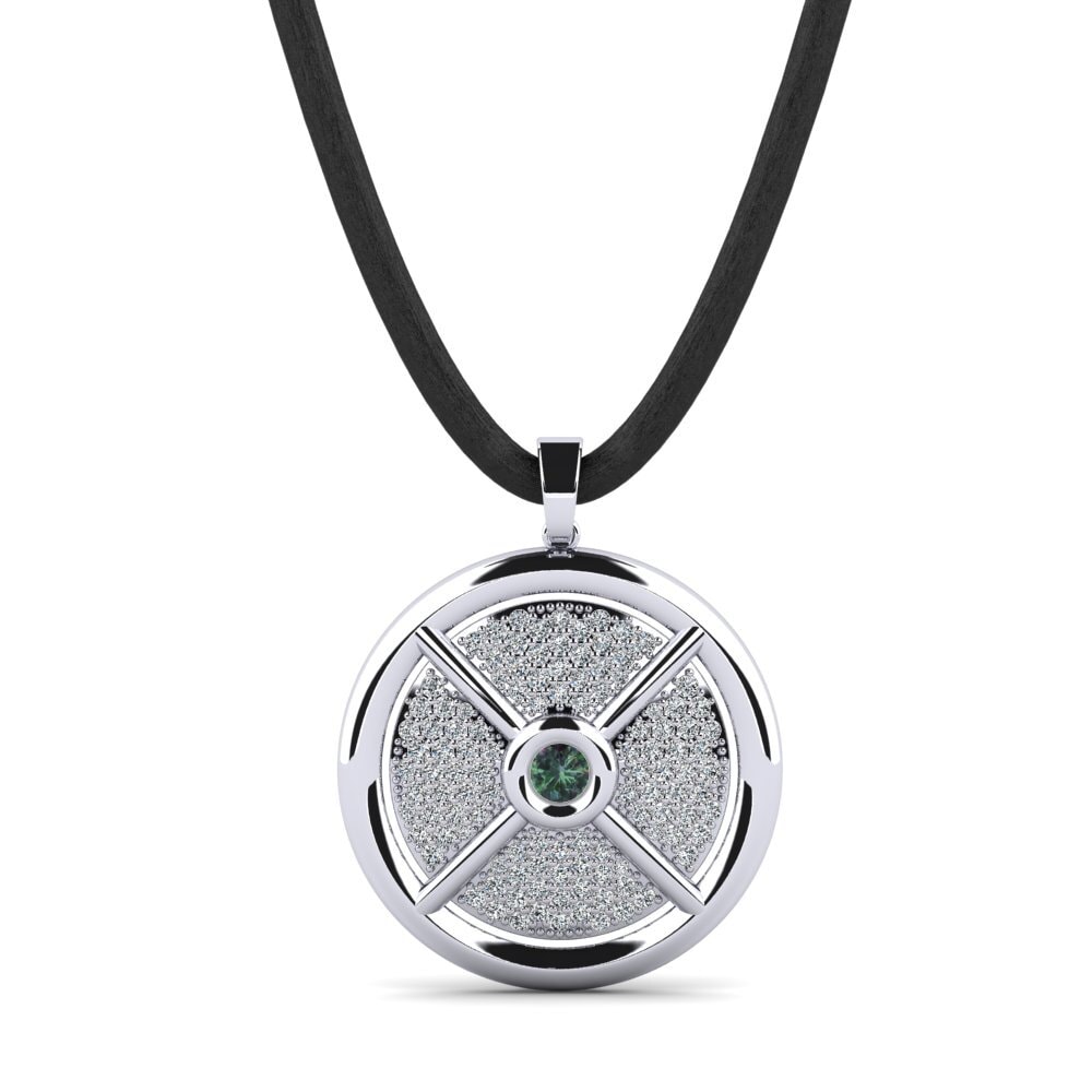 14ct White Gold Mystic Topaz Men's Pendant Chiraz