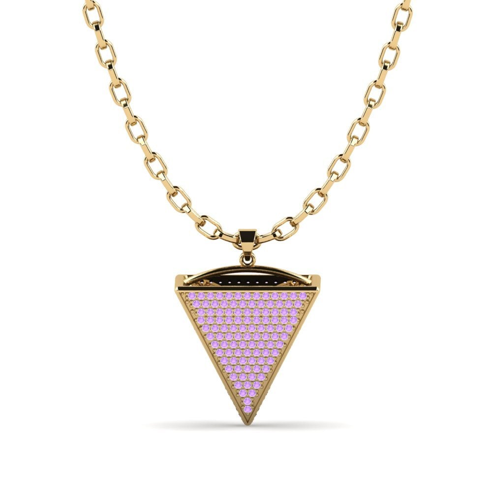 Or Jaune 585 Améthyste Pendentif pour homme Colten