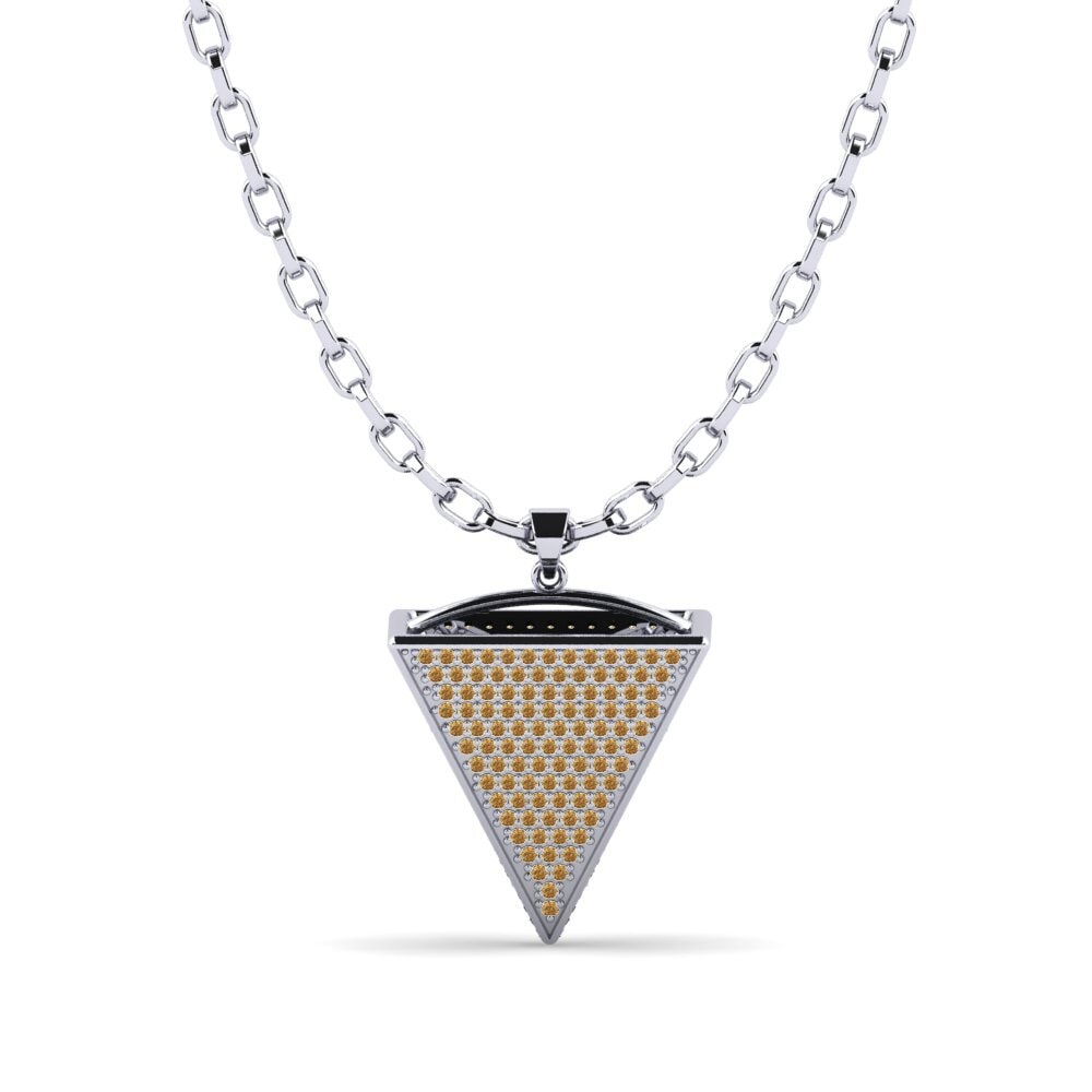 Argent Blanc Diamant Brun Pendentif pour homme Colten
