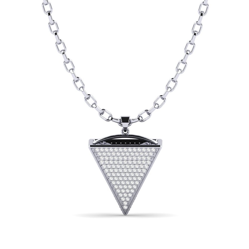 Platine 950 Saphir Blanc Pendentif pour homme Colten