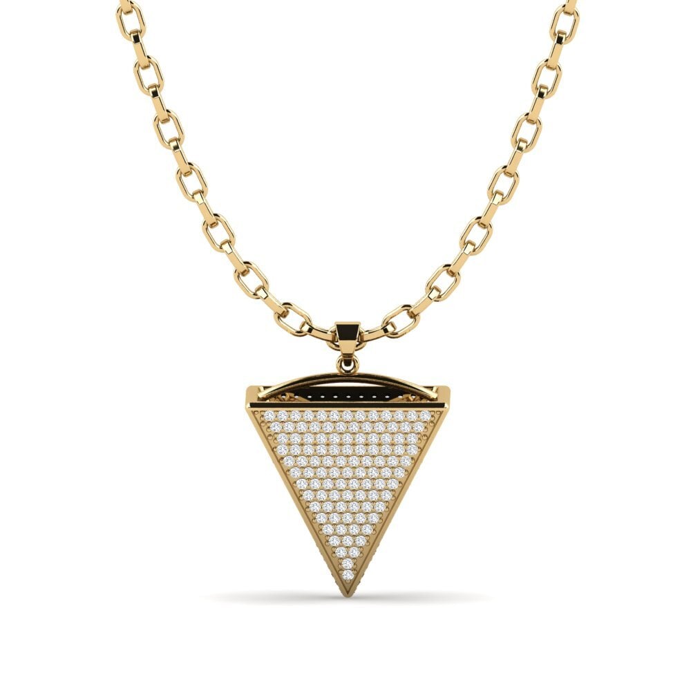 Or Jaune 585 Zircone Pendentif pour homme Colten