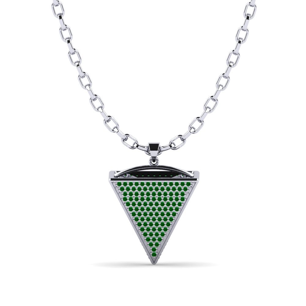 Palladium 950 Zircone Vert Pendentif pour homme Colten