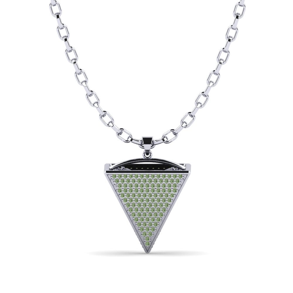 Argent Blanc Diamant Vert Pendentif pour homme Colten