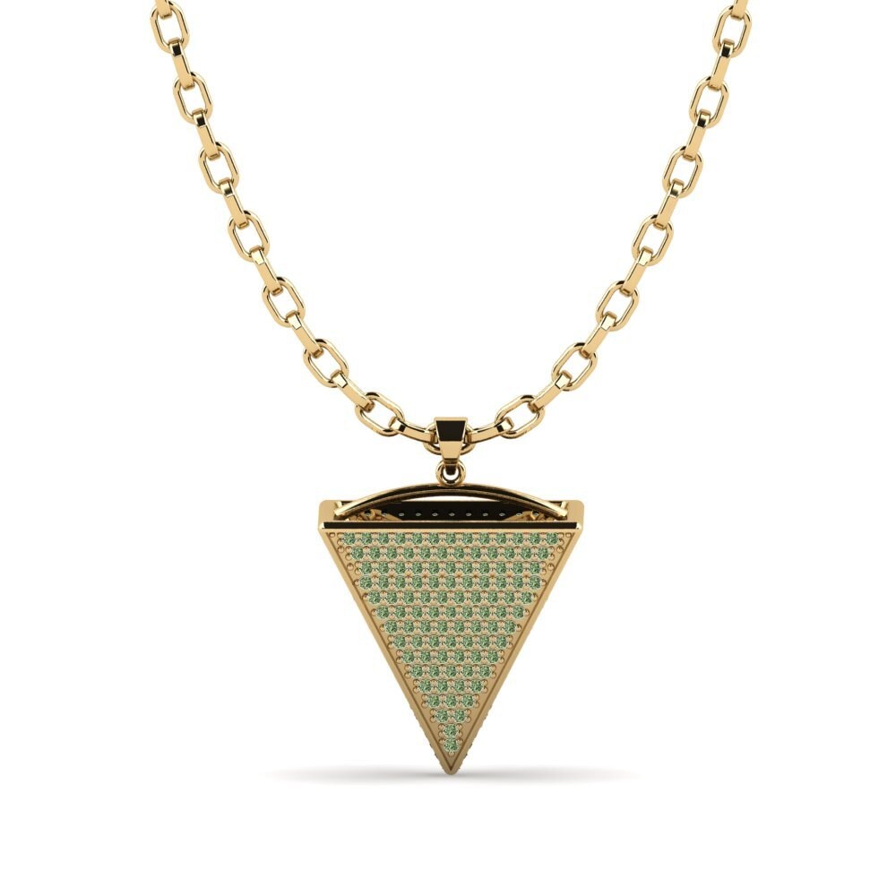Or Jaune 585 Diamant Vert Pendentif pour homme Colten