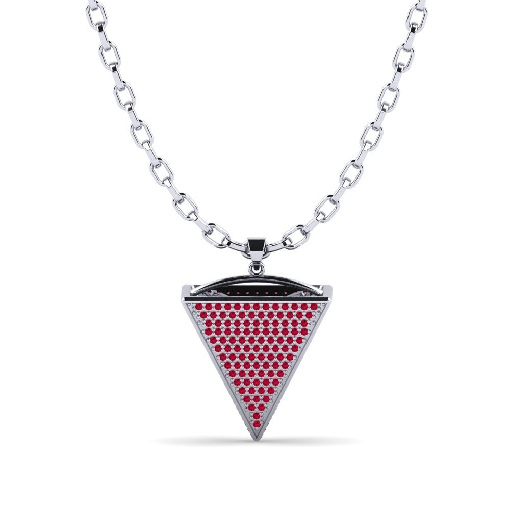 Platine 950 Rubis Pendentif pour homme Colten