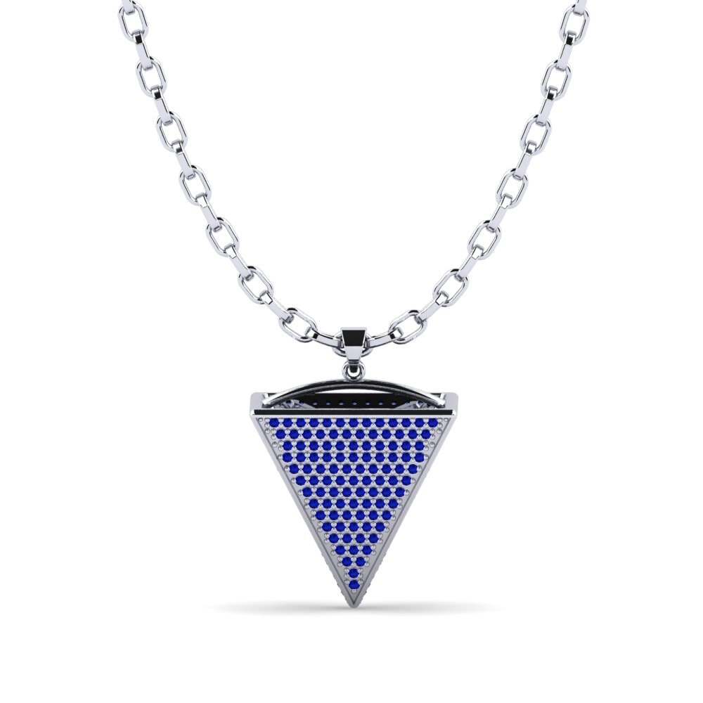 Palladium 950 Saphir Pendentif pour homme Colten