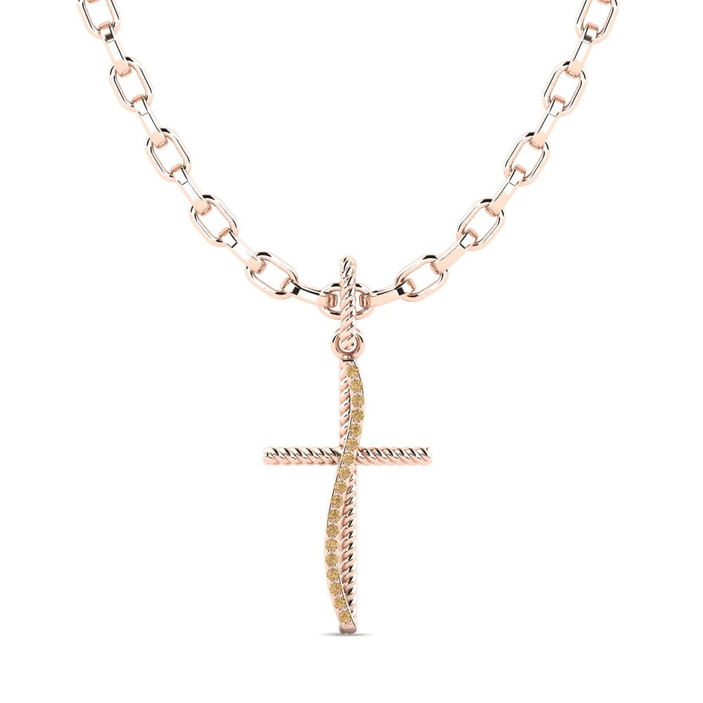 Rotgold 585 Brauner Diamant Herren-Anhänger Dona