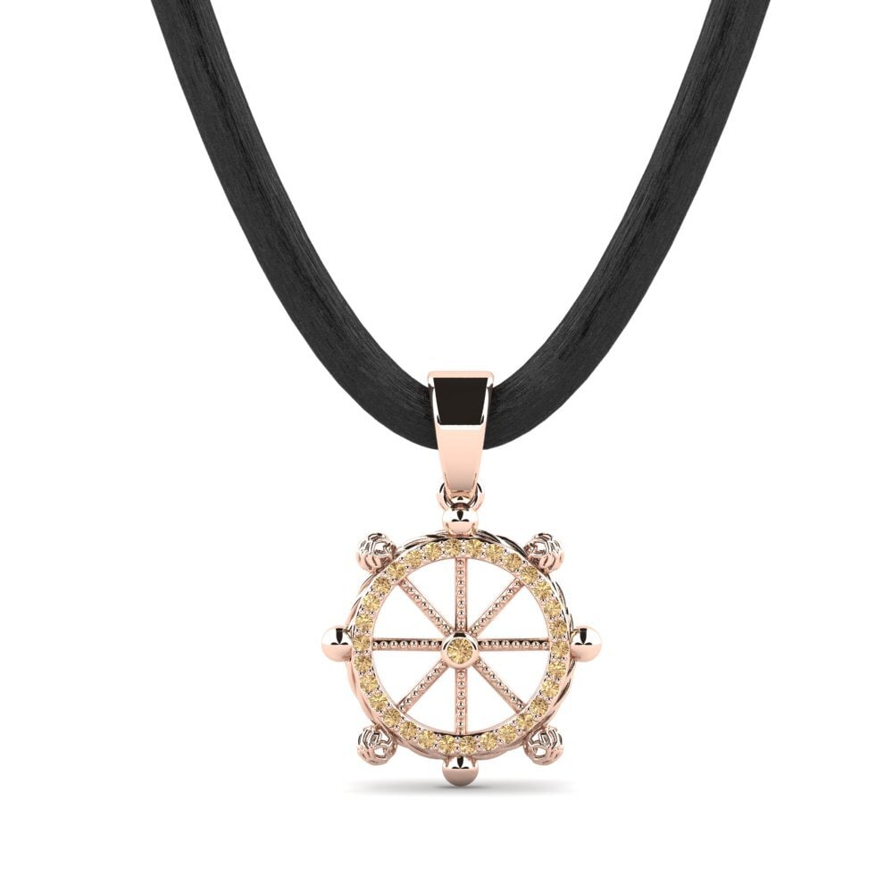 Rotgold 585 Brauner Diamant Herren-Anhänger Ediv
