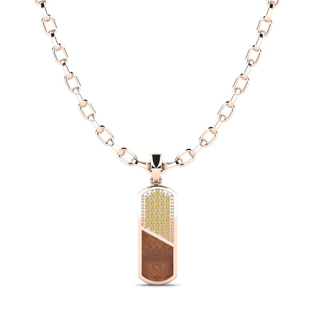 9K Rood Goud Gele Diamant Heren hanger Emmitt