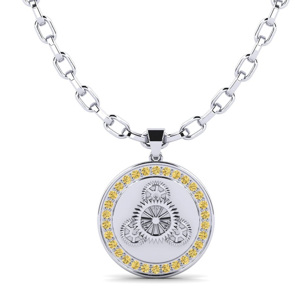 Diamante Amarillo Colgante para hombre Florenciana