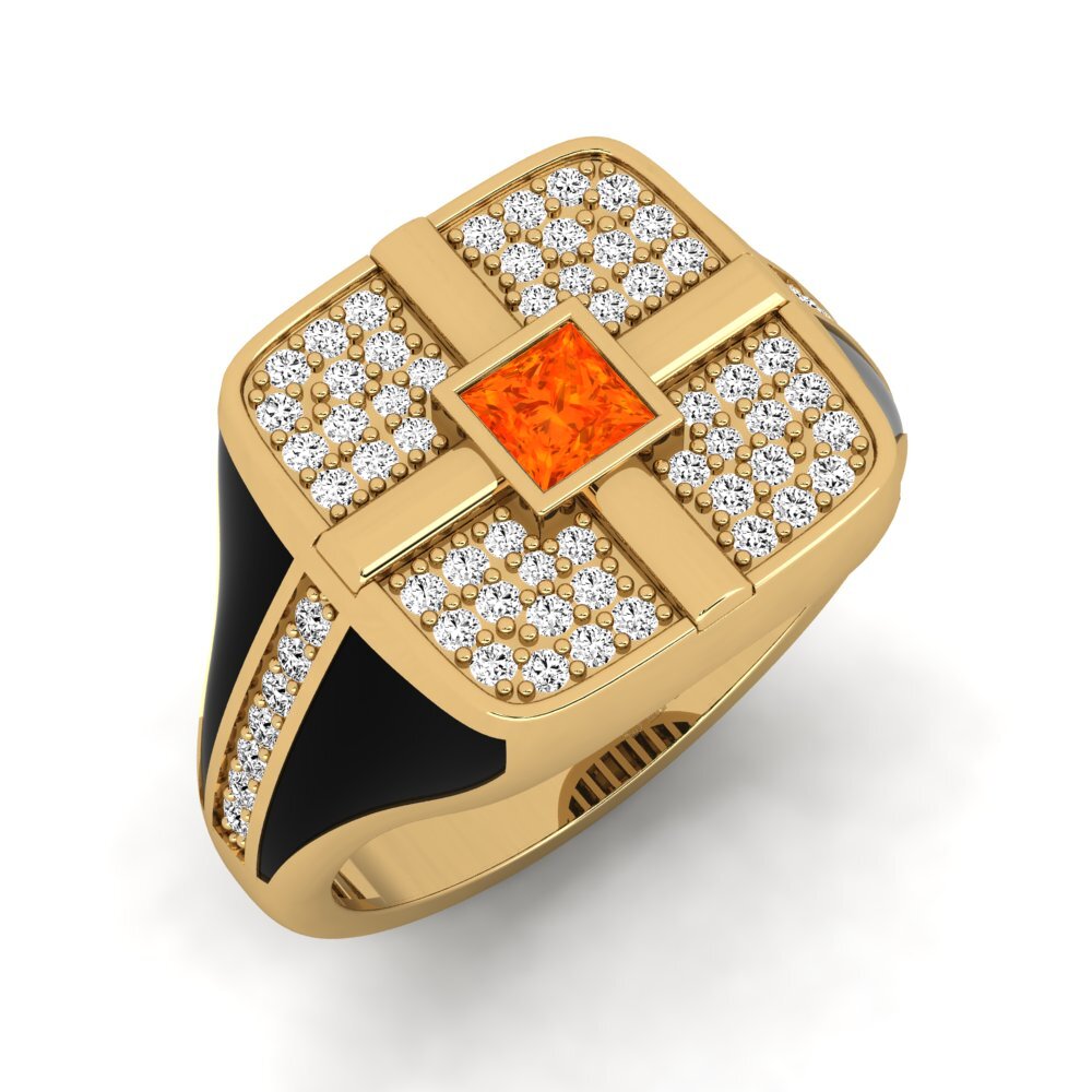 14ct Yellow Gold Fire-Opal Men's Ring Fourantat