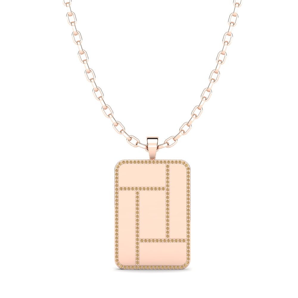 Rotgold 585 Brauner Diamant Herren-Anhänger Freddy