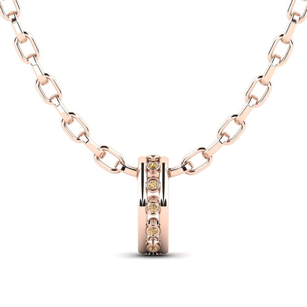 Rotgold 585 Brauner Diamant Herren-Anhänger Gaiva