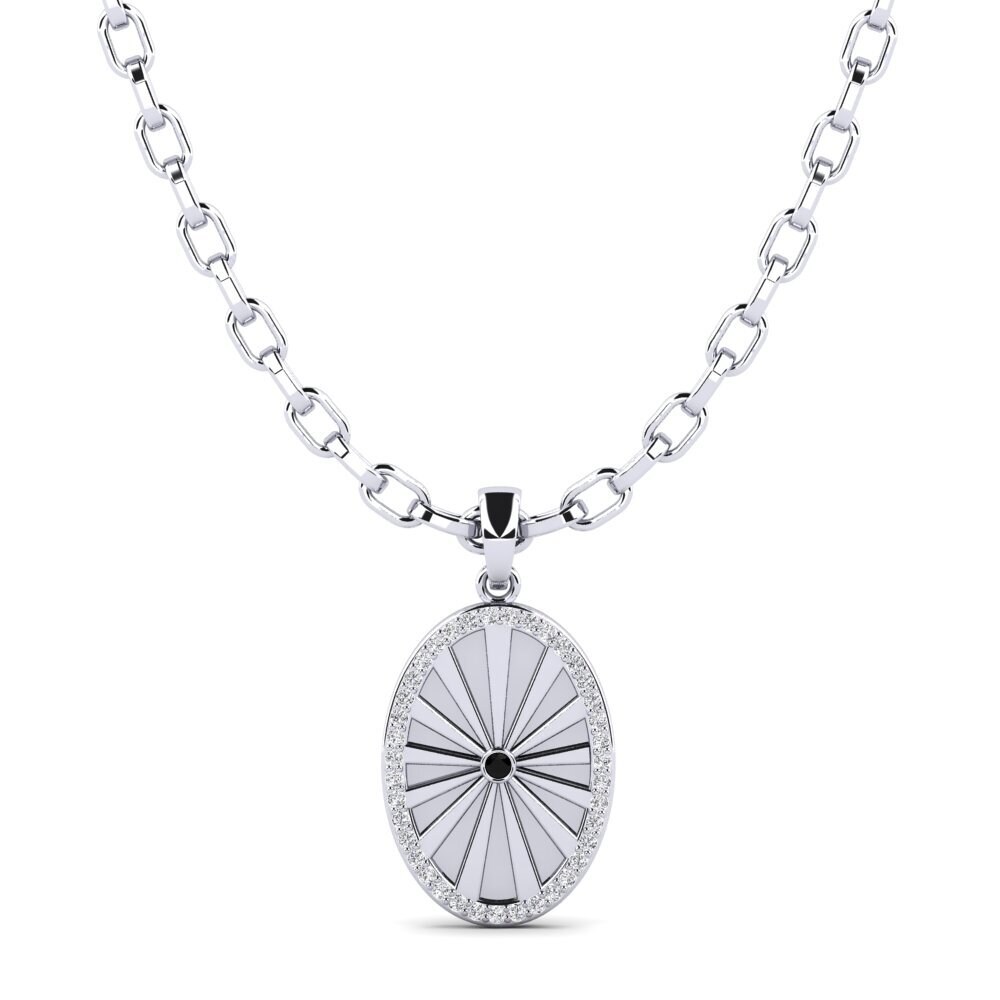 18ct White Gold Black Onyx Men's Pendant Gavin