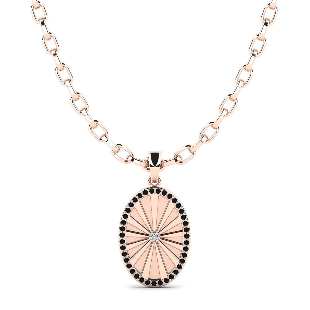 14ct Rose Gold Zirconia Men's Pendant Gavin