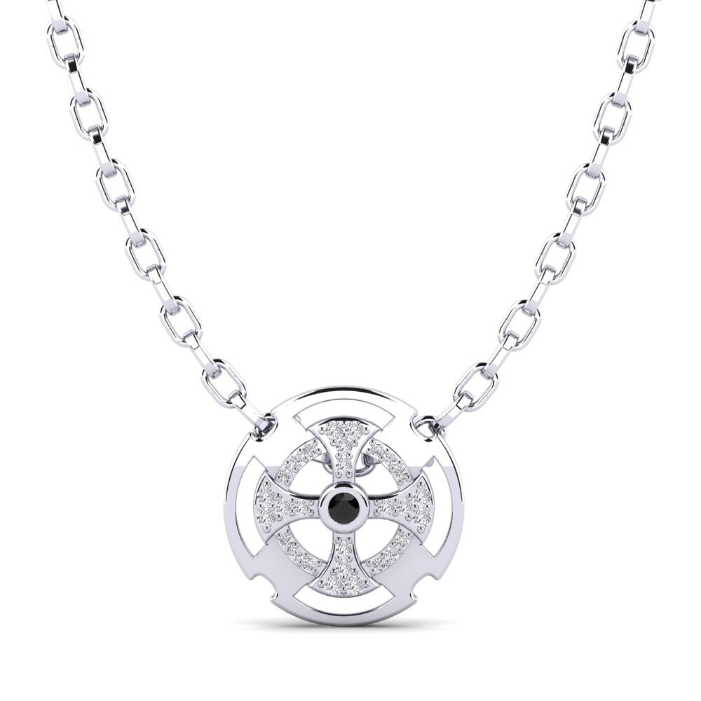 18ct White Gold Black Onyx Men's Necklace Gerald