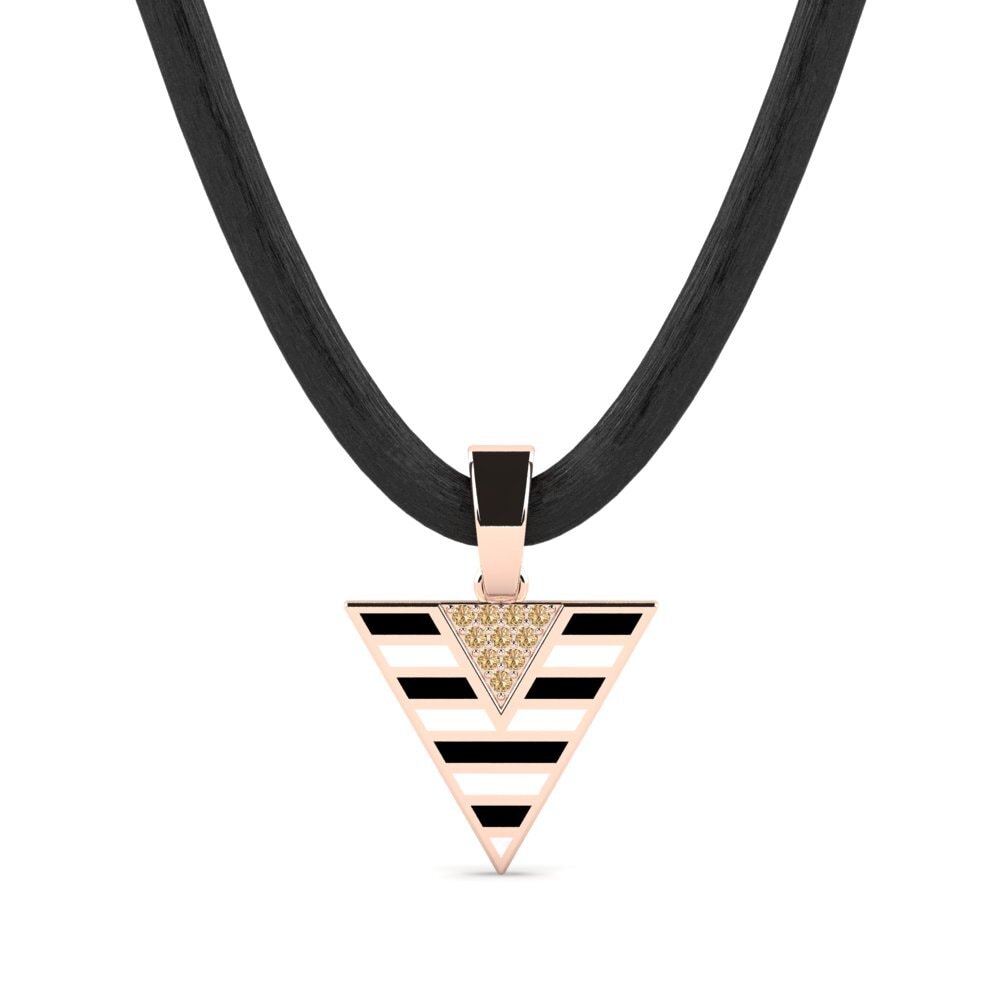Rotgold 585 Brauner Diamant Herren-Anhänger Grido