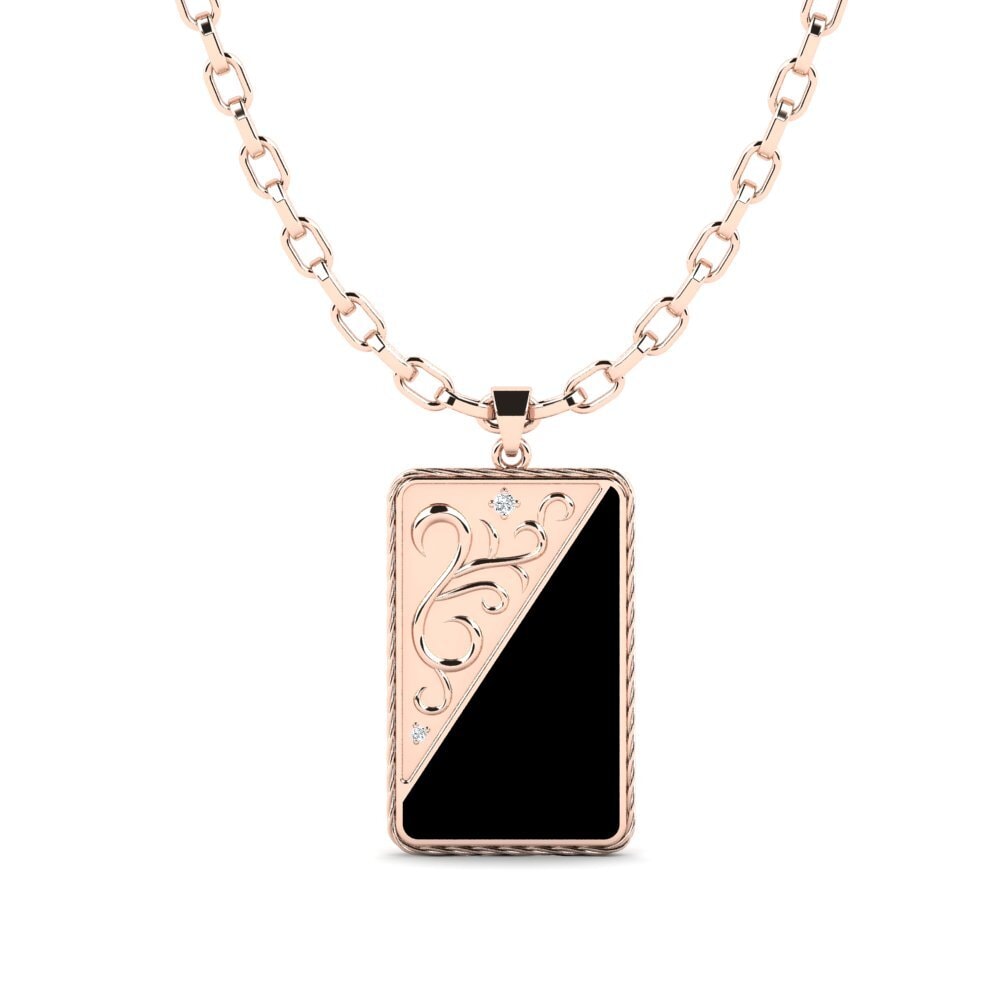 Or rose 585 Zircone Pendentif pour homme Henry
