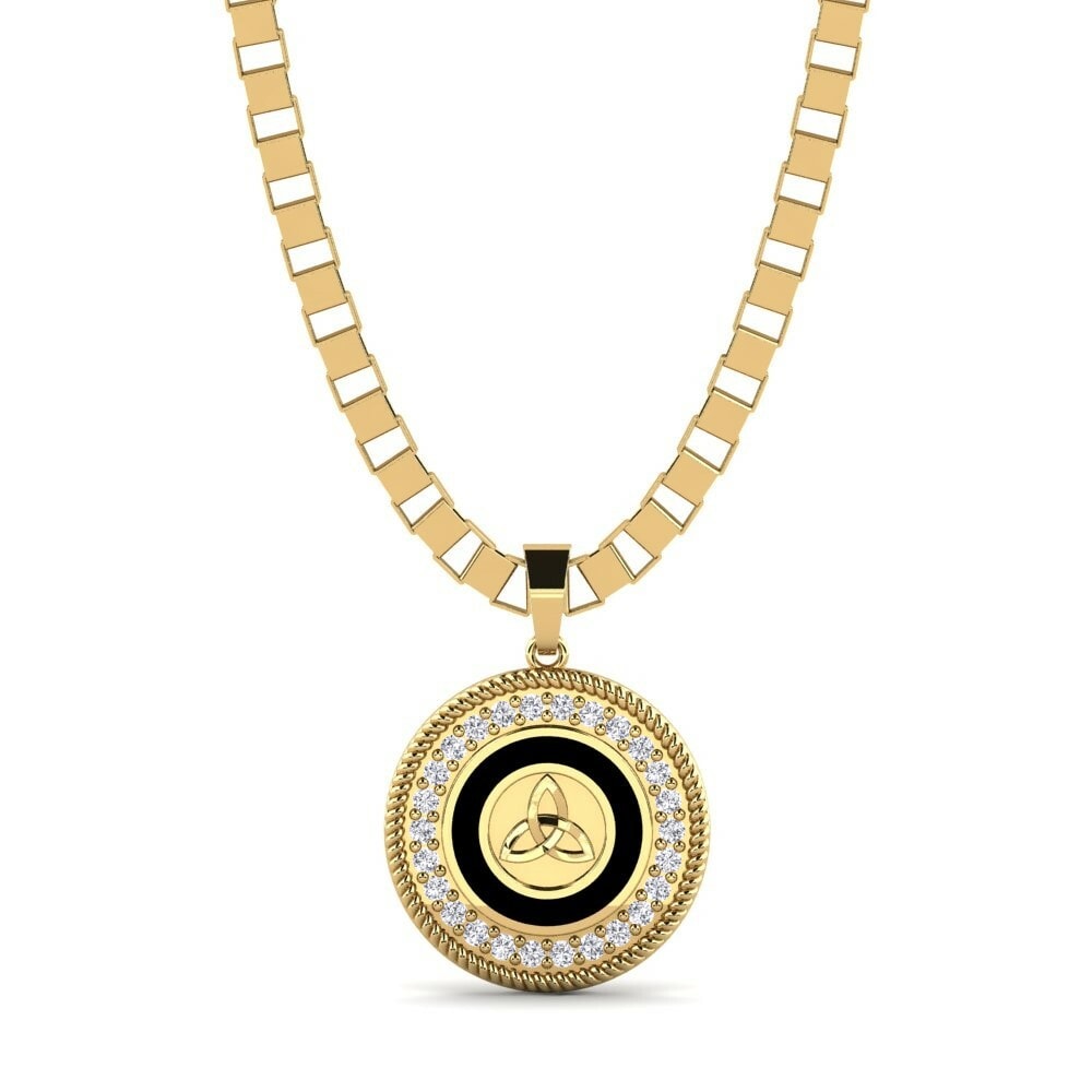 Symbols Men's Necklaces Pendant Hope 585 Yellow Gold Diamond