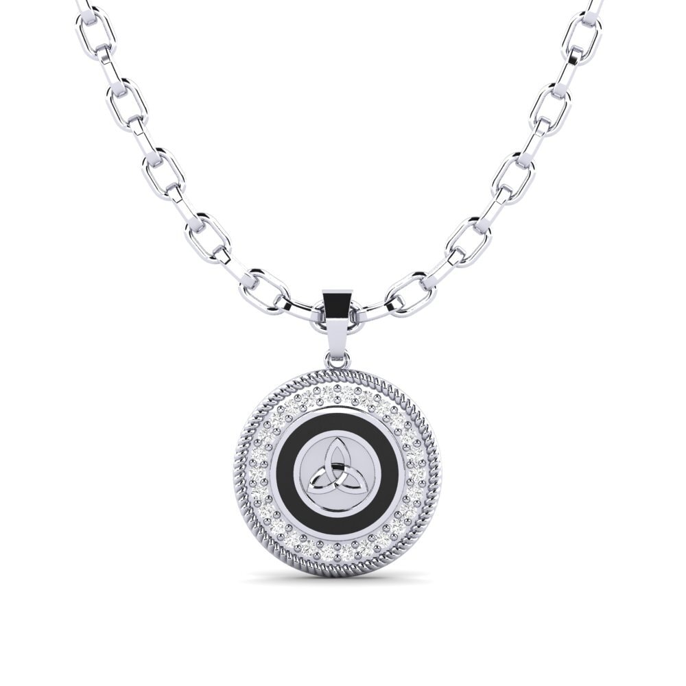 Argent Blanc Saphir Blanc Pendentif pour homme Hope