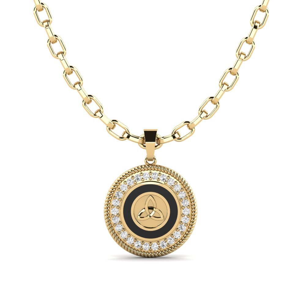 Or Jaune 585 Moissanite Pendentif pour homme Hope