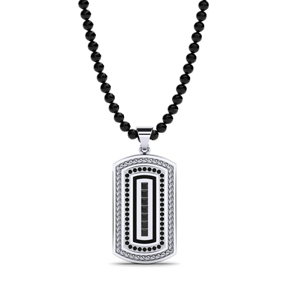 18ct White Gold Black Onyx Men's Pendant Isaias