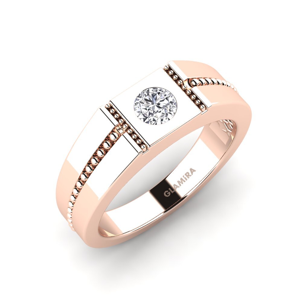 18ct Rose Gold Diamond Men's Ring Jeanty