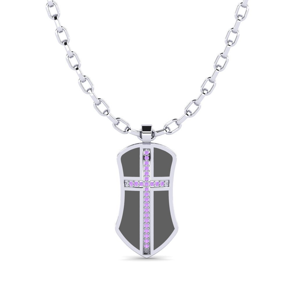 Platine 950 Améthyste Pendentif pour homme Julien