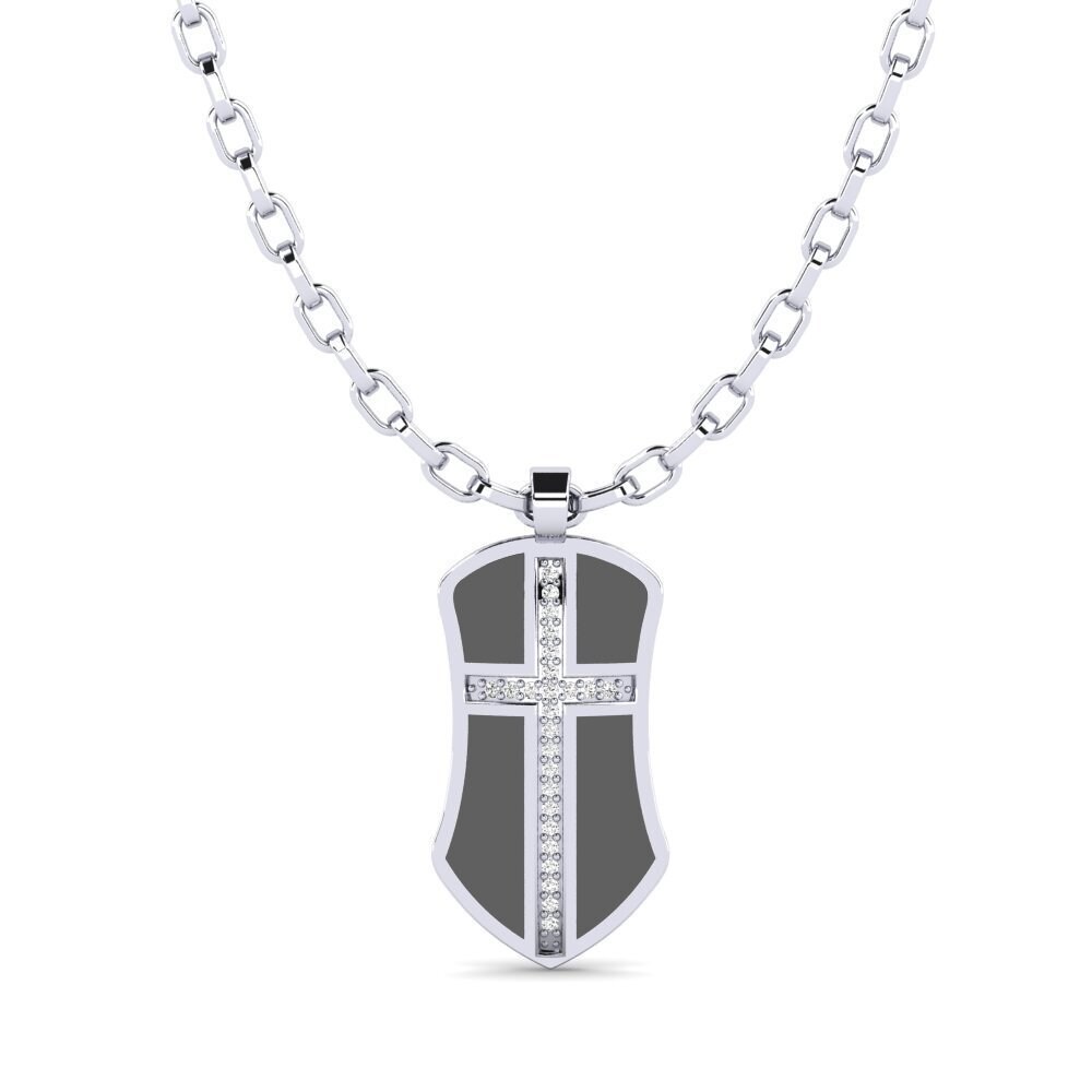 Argent Blanc Moissanite Pendentif pour homme Julien