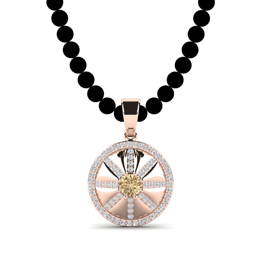 Rotgold 585 Brauner Diamant Herren-Anhänger Keket