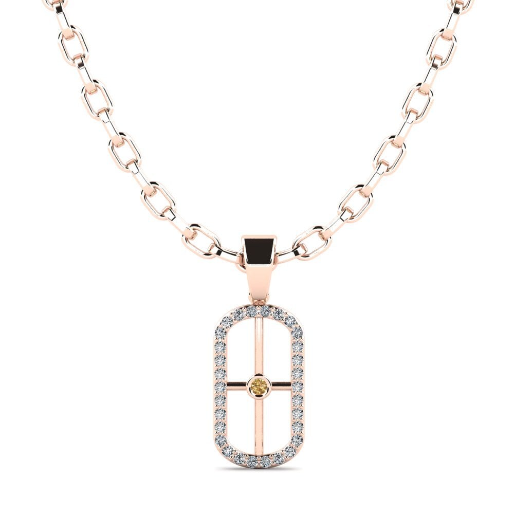 Rotgold 585 Brauner Diamant Herren-Anhänger Kewells