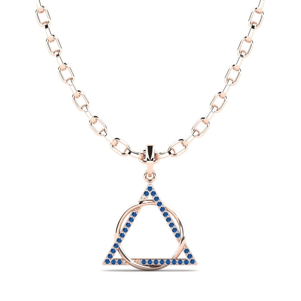 750 Rood Goud Donker Blauwe Zirkoon Heren hanger Kyurem