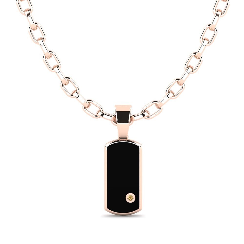 Rotgold 585 Brauner Diamant Herren-Anhänger Neva